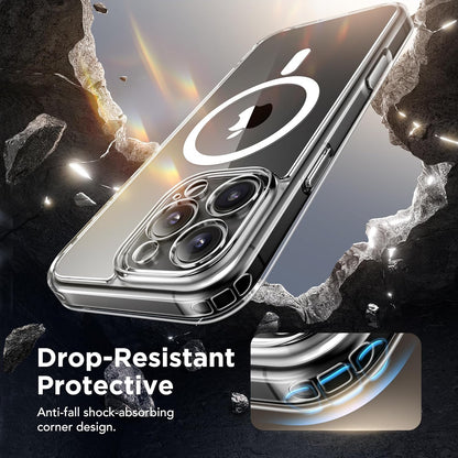 GolbinBox Magnetic for iPhone 16 Pro Clear Case with Camera Control Button,Compatible with 2 Privacy Screen Protectors