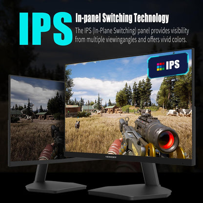 Viewedge Gaming Monitor 27in FHD (1920x1080p) up to 144 Hz with contrast ratio of Millions: 1, 178-degree viewing angle, HDR 10, and 1ms responsive time - Black