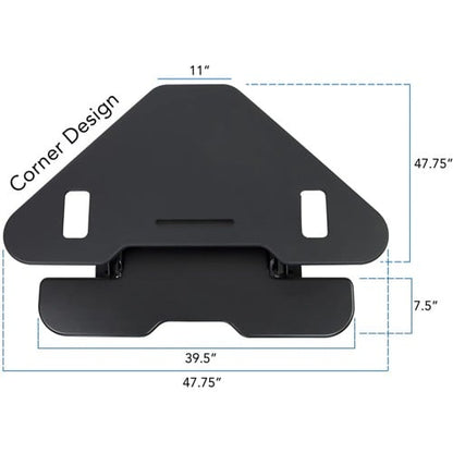 Mount-It! Sit Stand Desk Corner Gas Spring Height Adjustable up to 43In Ergonomic Keyboard - Black