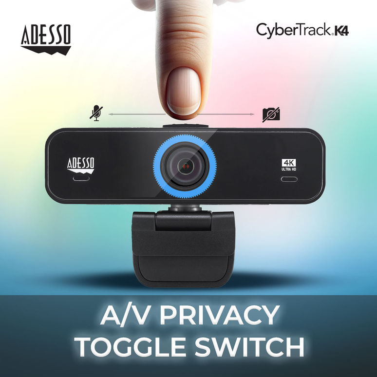 Adesso 4K (8.0 Megapixel) Ultra HD Fixed Focus Webcam with build in Microphone & Privacy Shutter