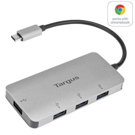 Targus Hub USB-C 4 Port USB-A 3.1 Gen 1 PC/Mac/Chromebook - Silver - product image 1 of 5