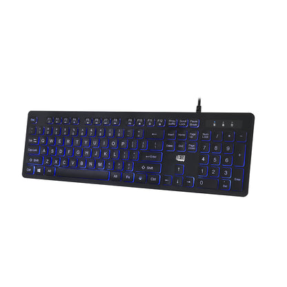 Cancella Adesso Keyboard Wired 2x Large Print Illuminated LED Backlight 104 Keys Water Resistant PC - Black - product image 3 of 5
