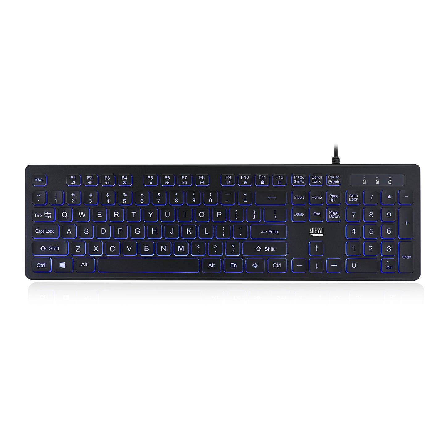 Cancella Adesso Keyboard Wired 2x Large Print Illuminated LED Backlight 104 Keys Water Resistant PC - Black - product image 1 of 5