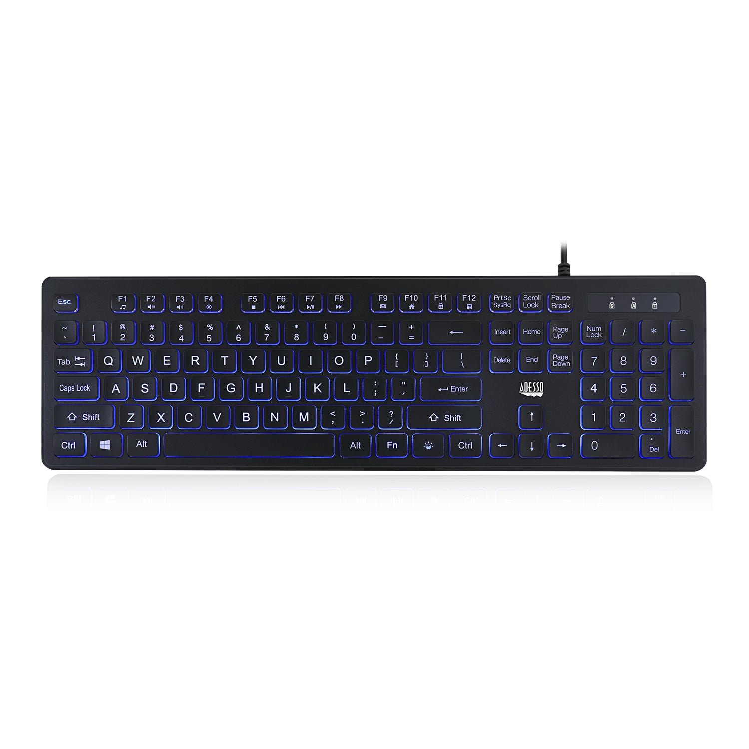 Cancella Adesso Keyboard Wired 2x Large Print Illuminated LED Backlight 104 Keys Water Resistant PC - Black - product image 1 of 5
