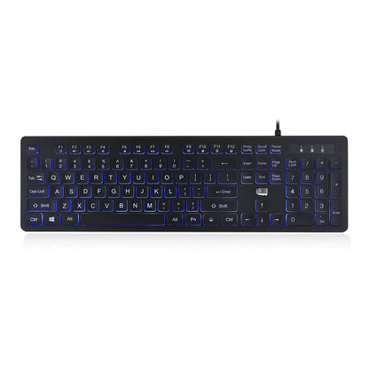 Cancella Adesso Keyboard Wired 2x Large Print Illuminated LED Backlight 104 Keys Water Resistant PC - Black - product image 1 of 5