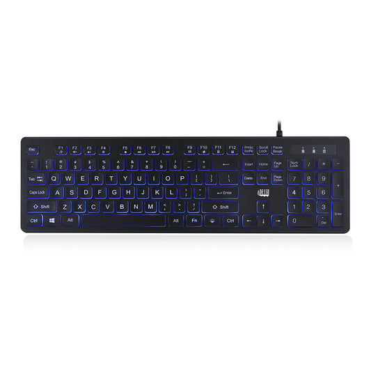 Cancella Adesso Keyboard Wired 2x Large Print Illuminated LED Backlight 104 Keys Water Resistant PC - Black - product image 1 of 5