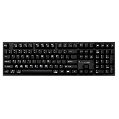 Adesso Adesso Keyboard Wired 2x Large Print Illuminated LED Backlight 104 Keys Water Resistant PC - Black