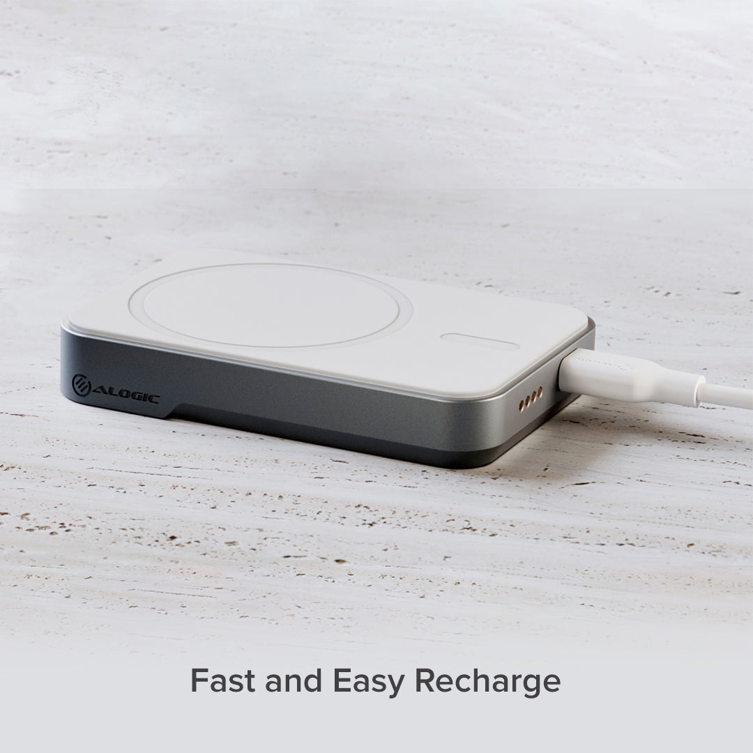 Alogic Powerbank 5000mAh 15W Fast Charge Qi and MagSafe Magnetic Ring Included - White - product image 5 of 5