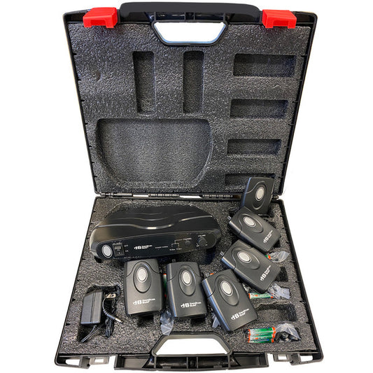 HamiltonBuhl ALS700 Assistive Listening Dual Frequency System - up to 150 ft (includes Transmitter, 6 Receivers & 6 Earbuds, Carry Case) - product image 1 of 5