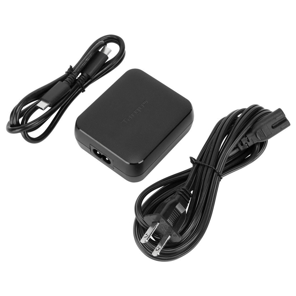 Targus Universal Laptop Power Adapter 65W Semi Slim USB-C Qualcomm Quick Charge 3.0 with Extra USB-A Port - Black - product image 2 of 5