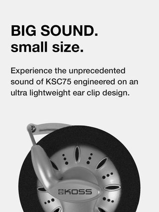 Koss Headphone KSC75 Ear Clip Open Air Design Light Weight Deep Bass - product image 3 of 5