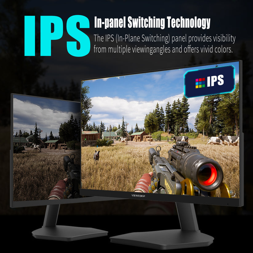Viewedge Gaming Monitor 27in FHD (1920x1080p) up to 144hz VA panel with contrast ratio of Millions : 1, 178-degree viewing angle, and 1ms responsive time  - Black