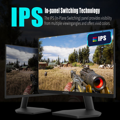 Viewedge Gaming Monitor 27in FHD (1920x1080p) up to 144hz VA panel with contrast ratio of Millions : 1, 178-degree viewing angle, and 1ms responsive time  - Black