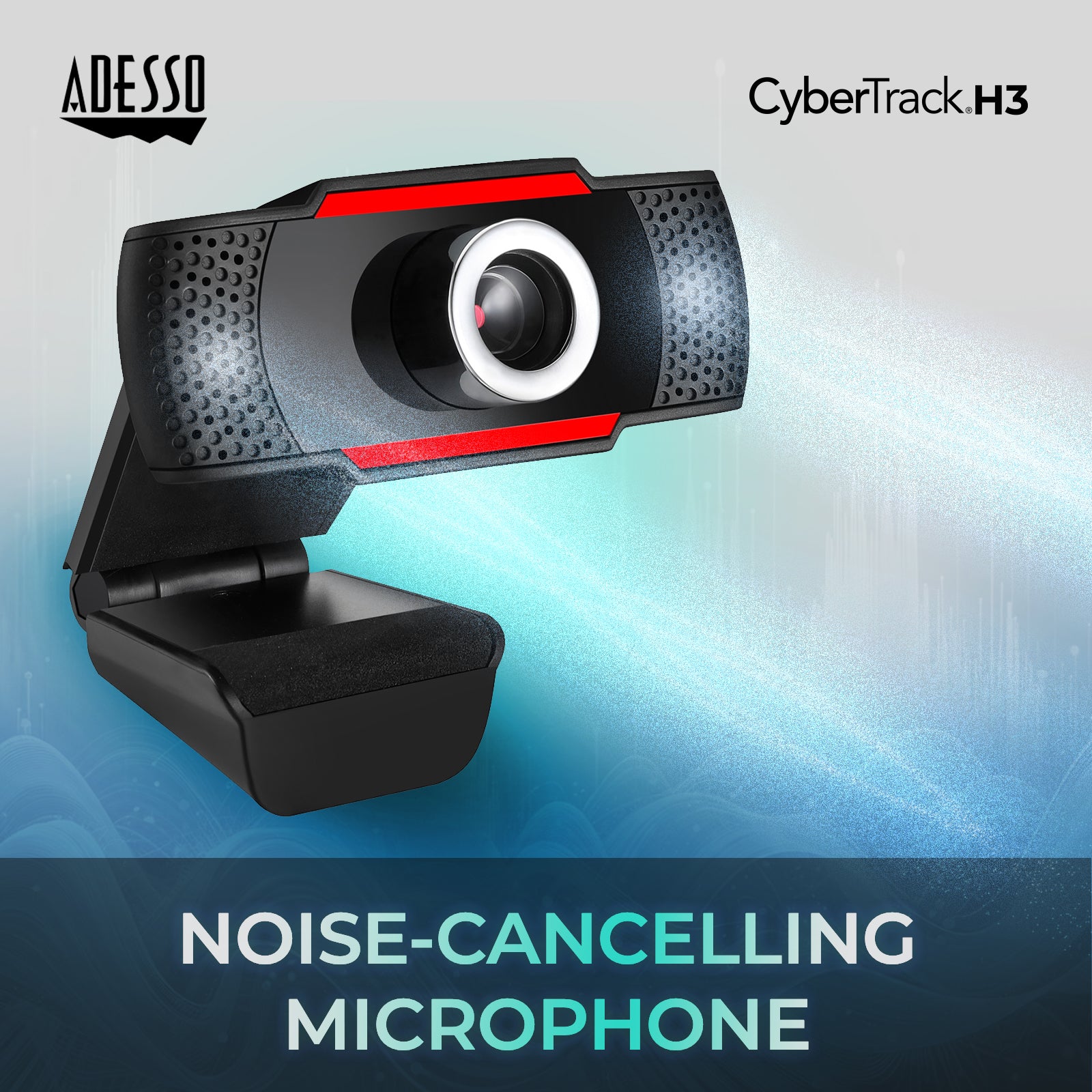 Adesso Webcam 720P CyberTrack H3 1.3 MP with Build-in Microphones (USB) - product image 4 of 5