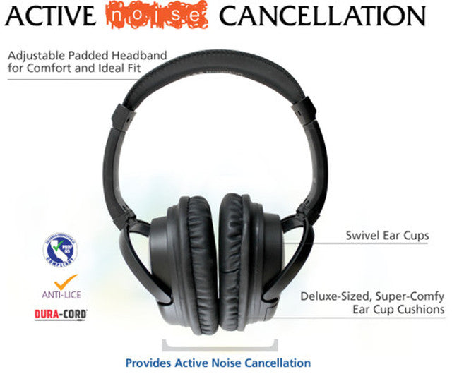 HamiltonBuhl Headset Flex-Phones Foam with Gooseneck Mic Virtually Indestructible Dura-Cord Chew Resistant 4ft Cable 3.5mm TRRS - BULK - Black