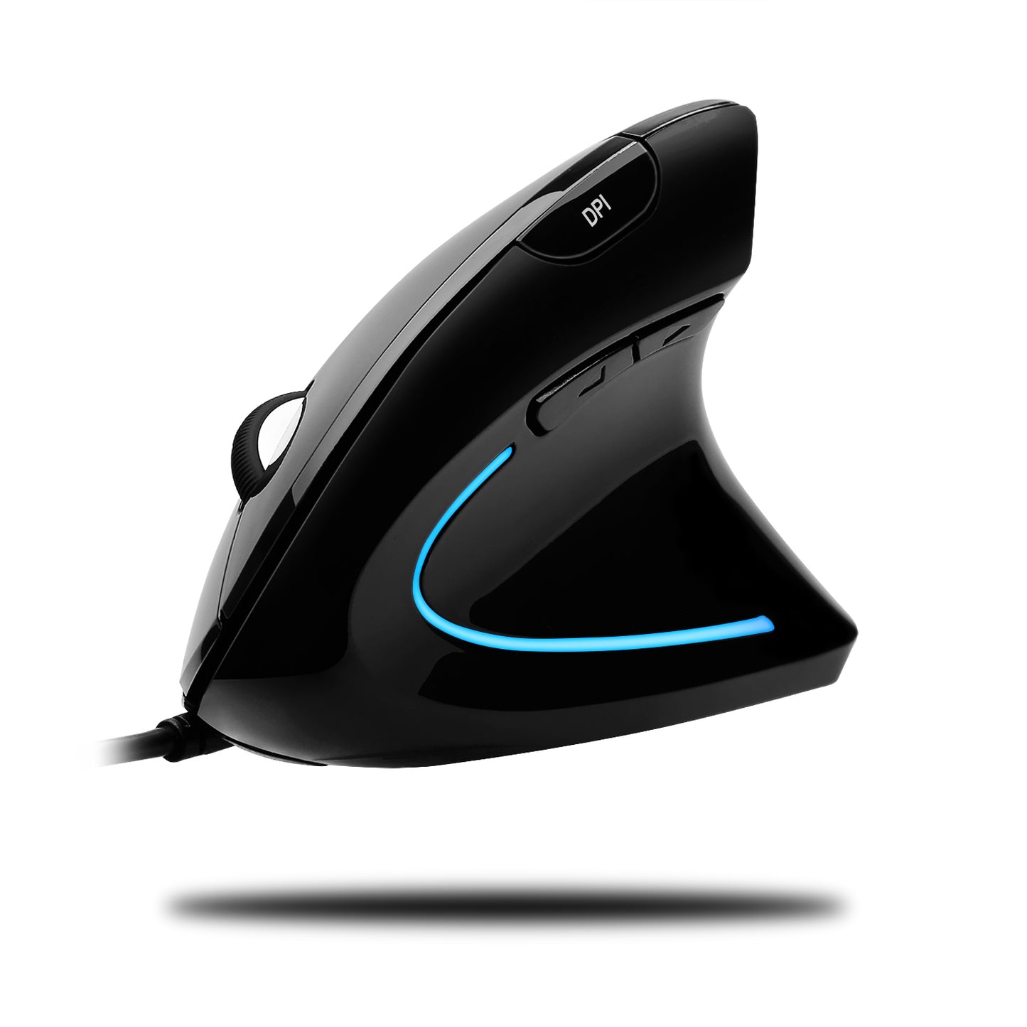 Adesso Mouse Wired Vertical E1 Illuminated 6 Buttons up to 1600dpi Right Hand - Black - product image 1 of 5