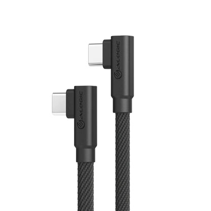 Alogic Charge & Sync USB-C to USB-C Cable 10in Right Angled Elements Pro 60W Reinforced Braided Jacket 480Mbps - Black - product image 1 of 4