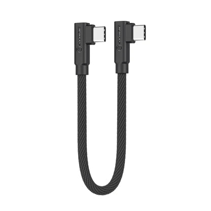Alogic Charge & Sync USB-C to USB-C Cable 10in Right Angled Elements Pro 60W Reinforced Braided Jacket 480Mbps - Black - product image 2 of 4