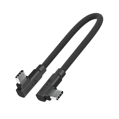 Alogic Charge & Sync USB-C to USB-C Cable 10in Right Angled Elements Pro 60W Reinforced Braided Jacket 480Mbps - Black - product image 3 of 4