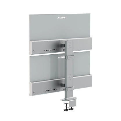 Alogic Elevate 34in Dual Vertical Monitor Stand (ED34VMS) with Cable Clip (EDVMSCC) - Silver