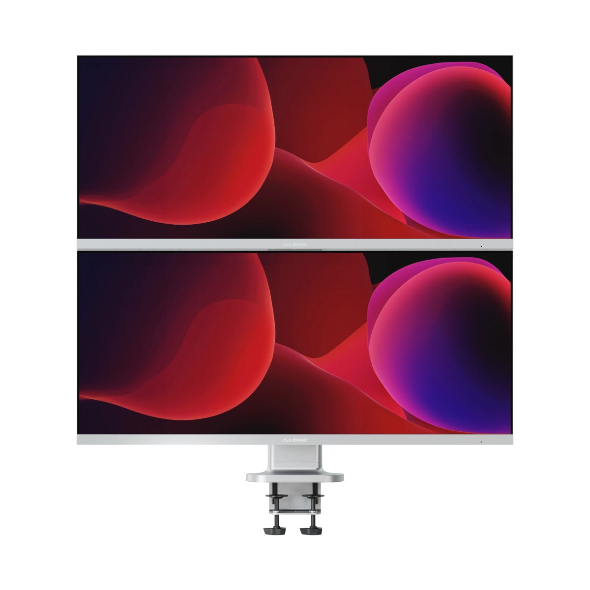 Alogic Elevate 34in Dual Vertical Monitor Stand (ED34VMS) with Cable Clip (EDVMSCC) - Silver