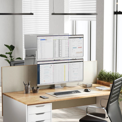 Alogic Elevate 34in Dual Vertical Monitor Stand (ED34VMS) with Cable Clip (EDVMSCC) - Silver