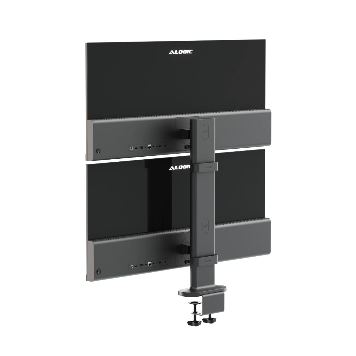 Alogic Elevate 34in Dual Vertical Monitor Stand (ED34VMS) with Cable Clip (EDVMSCC) - Silver