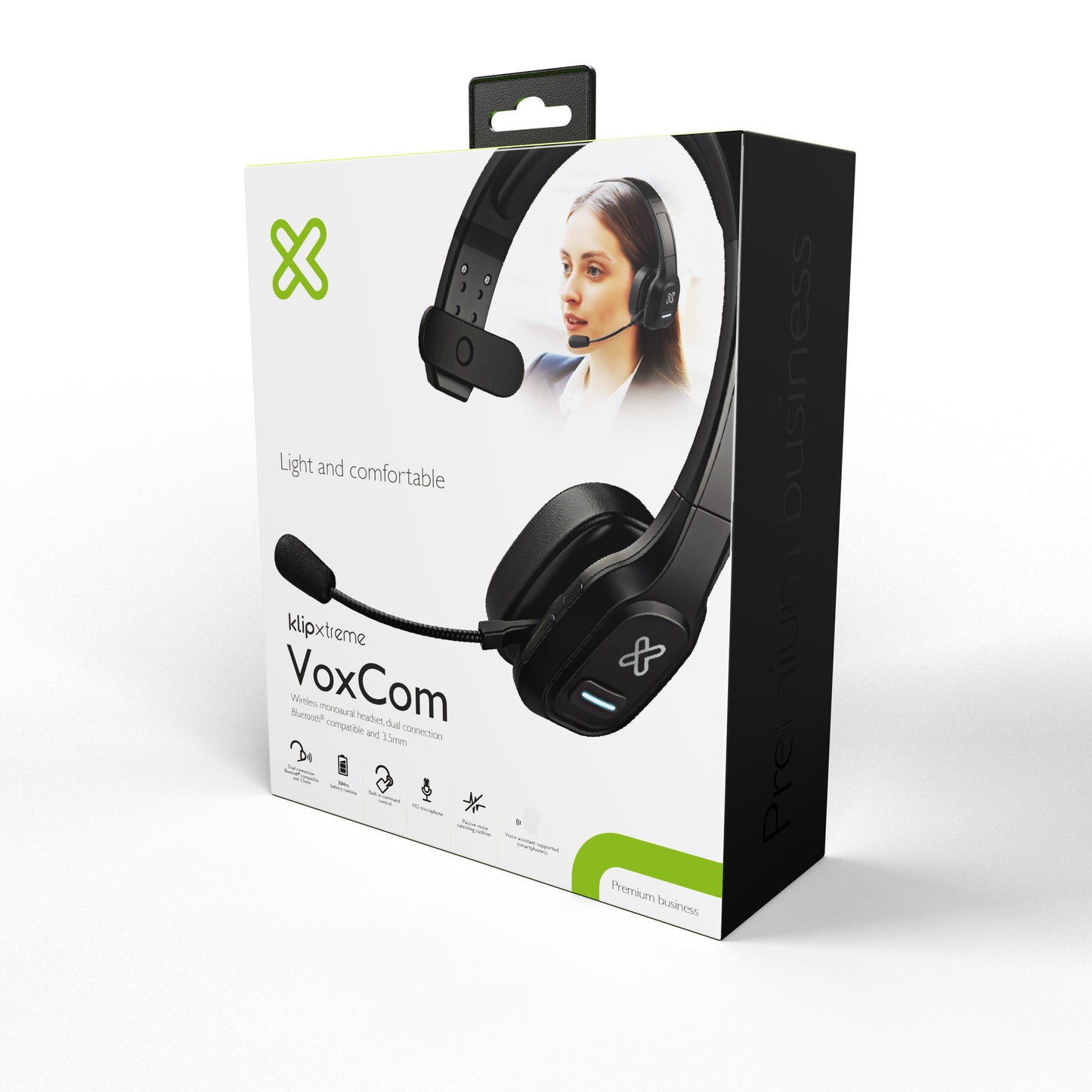 Klipxtreme Klipxtreme Headset Business Voxpro Mono USB with Boom Mic Noise Isloating Inline Volume Control/Mute UC Platform