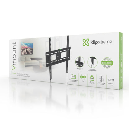 Klipxtreme Klipxtreme TV Mount Fixed 32 - 70In Flat or Curved TV Max 110lbs Built in Leveler Spring Locking Mechanism - Black