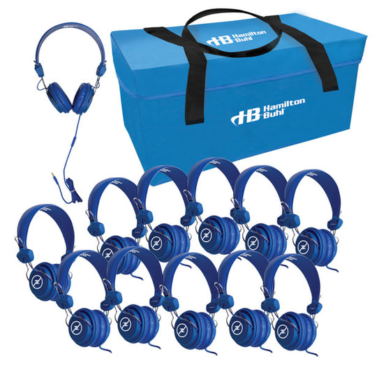 HamiltonBuhl Lab Pack 12 Blue Headsets Favoritz with Mic & CC - product image 1 of 5