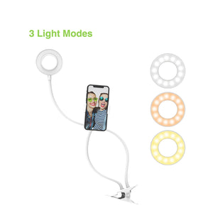 Digipower Vlogging Go Viral For You Kit Flexible Ring Light & Phone Holder 3 Light Modes Desk Clamp Bluetooth Remote - White - product image 3 of 5