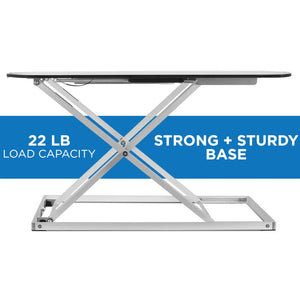 Mount-It! Sit Stand Desk Converter 31.25 x 22 In Height up to 16 In Ergonomic 2lb Max Weight - White - product image 5 of 5