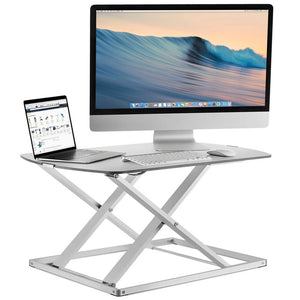Mount-It! Sit Stand Desk Converter 31.25 x 22 In Height up to 16 In Ergonomic 2lb Max Weight - White - product image 1 of 5