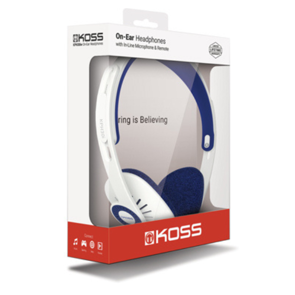 Koss Headphone KPH30iw Portable On Ear with Mic & Remote White 3.5mm - product image 5 of 5