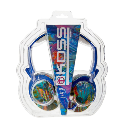 Koss Headphone Full Size Noise Isolating Deep Bass Extra Comfort Fold Flat Design Adjustable Padded Headband 3.5mm 4ft - Blue - product image 5 of 5