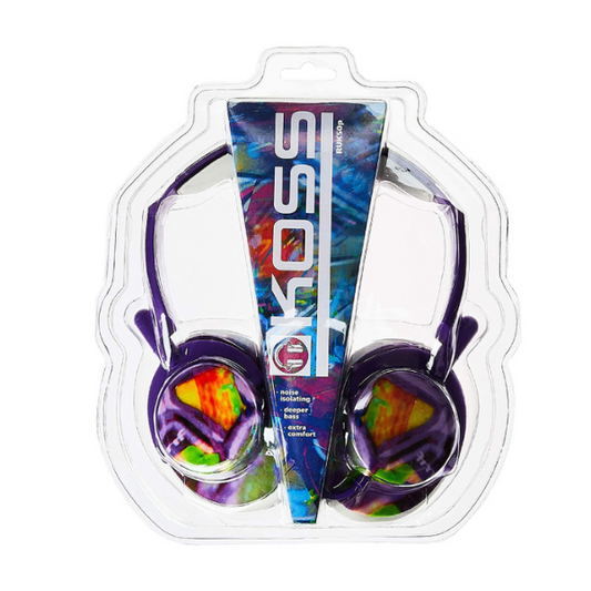 Koss Headphone Full Size Noise Isolating Deep Bass Extra Comfort Fold Flat Design Adjustable Padded Headband 3.5mm 4ft - Purple - product image 5 of 5