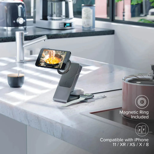 Alogic Alogic Qi Charging Matrix 3-in-1 Fast Charging 15W USB-C Phone / Air Pods / Apple Watch Charger MagSafe - Black