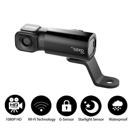 myGEKOgear Dashcam - Motorcycle Moto Snap1080p HD Wifi Support Sony Starvis Sensor Tilt Emergency 32GB MicroSD Included (up to 128GB) - Black - product image 2 of 5