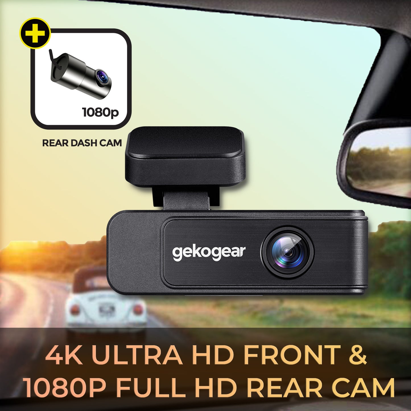 myGEKOgear Dashcam - Orbit 410 Dual Front (4k) & Rear (1080p) 32GB MicroSD Included (Support up to 256GB) - Black - product image 3 of 5