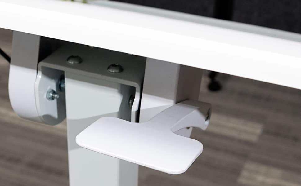 Luxor Mobile Standing Desk Pneumatic Adjustable 28 inch to 42.5 inch Height Foot Pedal with Casters Adjustable Podium Angles - White - product image 5 of 5