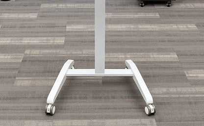 Luxor Mobile Standing Desk Pneumatic Adjustable 28 inch to 42.5 inch Height Foot Pedal with Casters Adjustable Podium Angles - White - product image 4 of 5