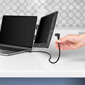 SideTrak Laptop Monitor 14in Swivel Portable Monitor Rotate 360 Deg Attach to Laptop Kickstand HDMI & USB-C Cables PC/MAC/Chrome BIL - Black - product image 3 of 5