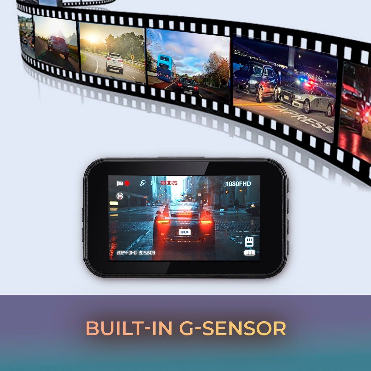 myGEKOgear Dashcam - Orbit D111 1080p HD 140 Degree Wide Angle G-Sensor 32GB MicroSD Included (support up to 64GB) - Black - product image 5 of 5