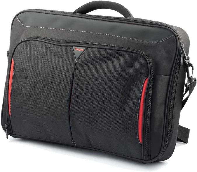 Targus Laptop Bag 17-18in Clamshell Case with Shoulder Strap - Black with Red Trim