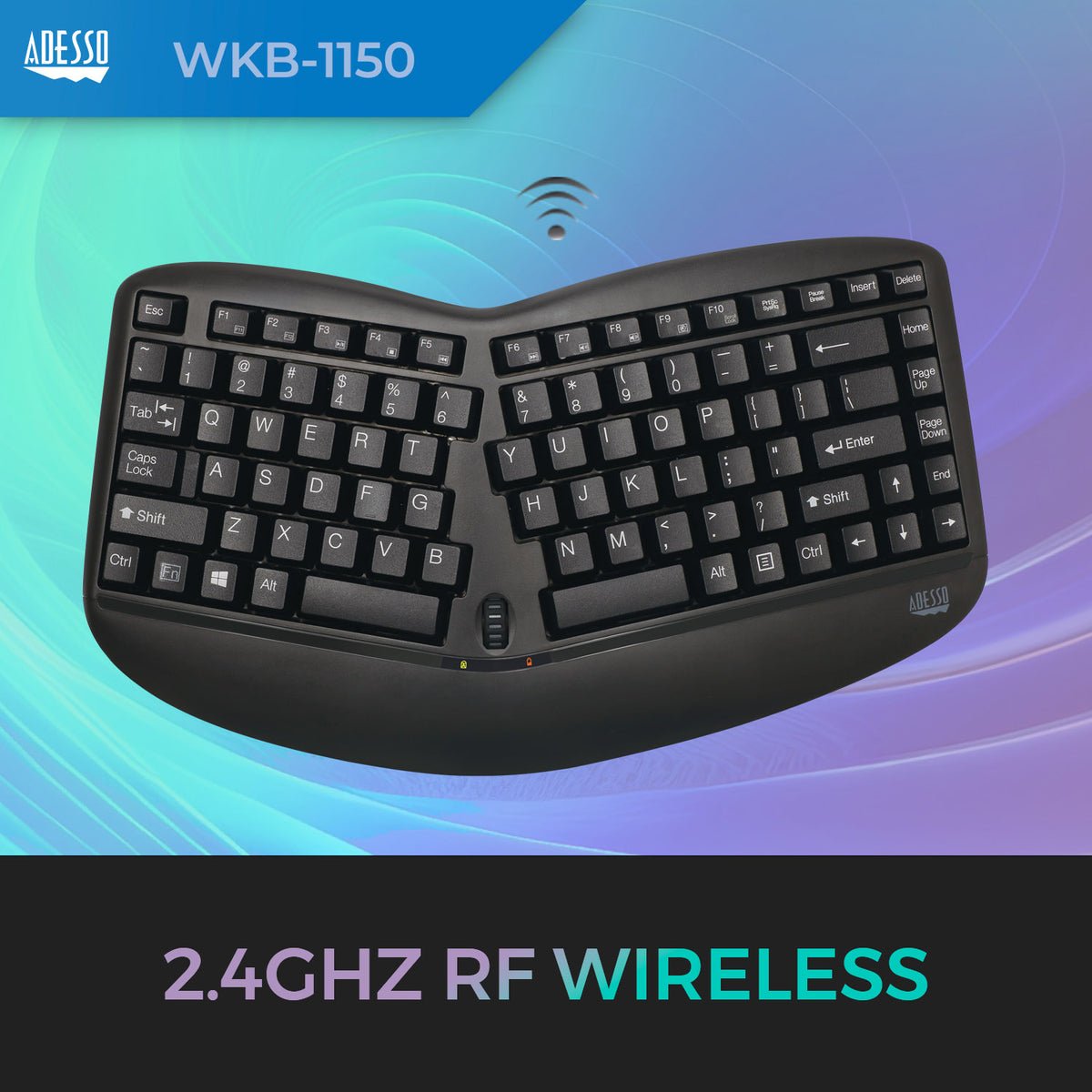 Adesso Wireless Mini Ergo Keyboard and Mouse combo