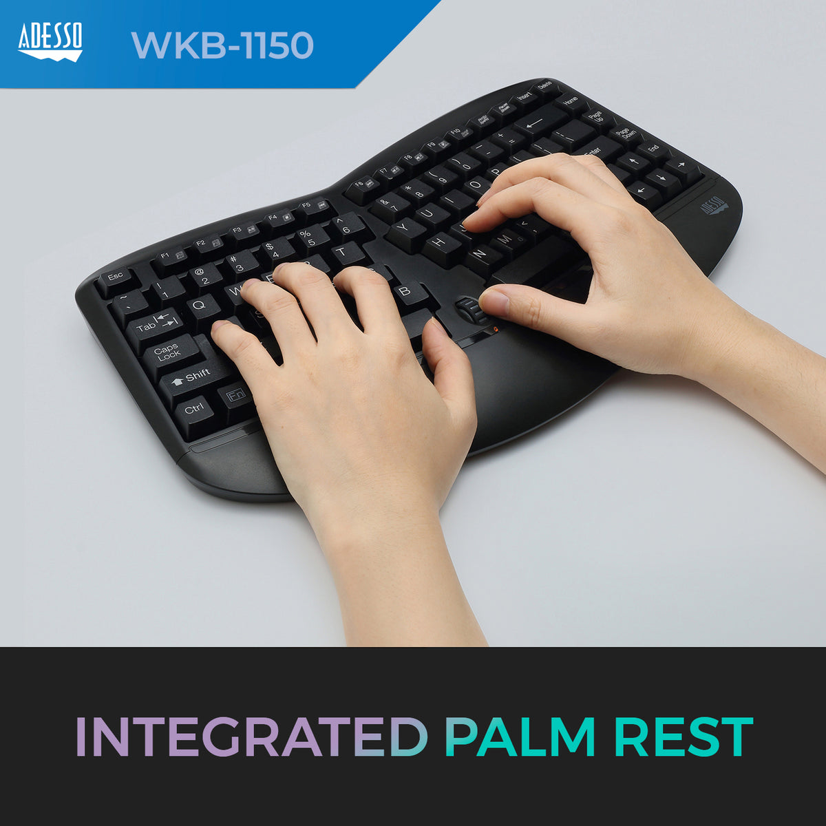 Adesso Wireless Mini Ergo Keyboard and Mouse combo
