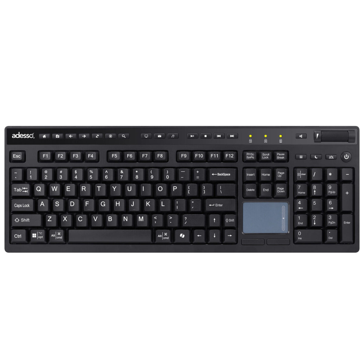 Adesso Adesso Keyboard Wireless with Touchpad PC/Mac - Black