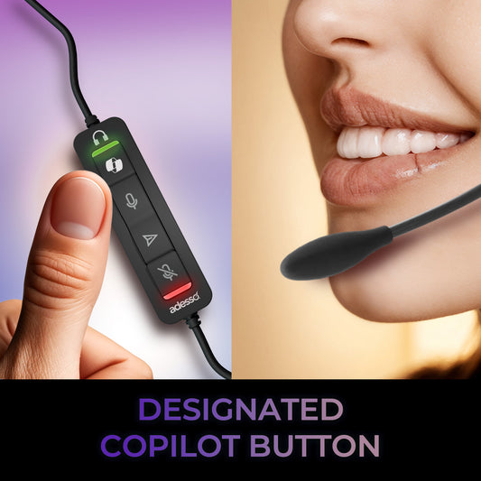 Adesso Headset Wired Xtream P7 with Copilot AI Controls USB-C/USB-A - product image 2 of 5