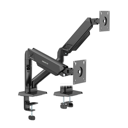 Mount-It! Mount-It! Dual Monitor Desk Stand up to 24 In 22 lbs Heavy Duty Steel Tilt Swivel Rotate - Black