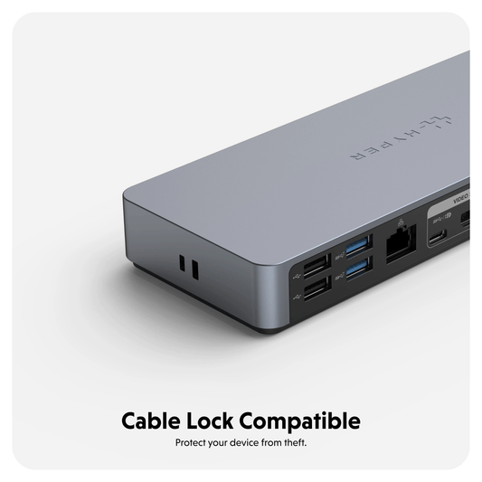 Hyper Hyper Docking Station USB-C Universal HyperDrive 14 Port Dual or Triple Monitor Support - Chromebook Certified -